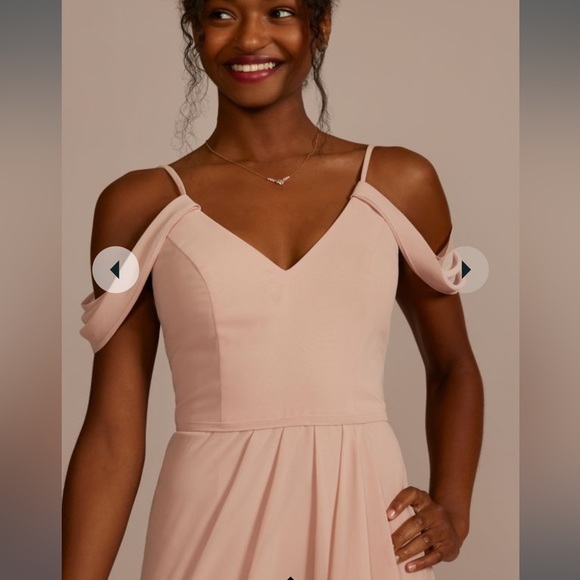 Off the shoulder David’s bridal dress - quartz, SZ 12 - Picture 13 of 14